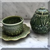 P05. Green majolica dishes. 